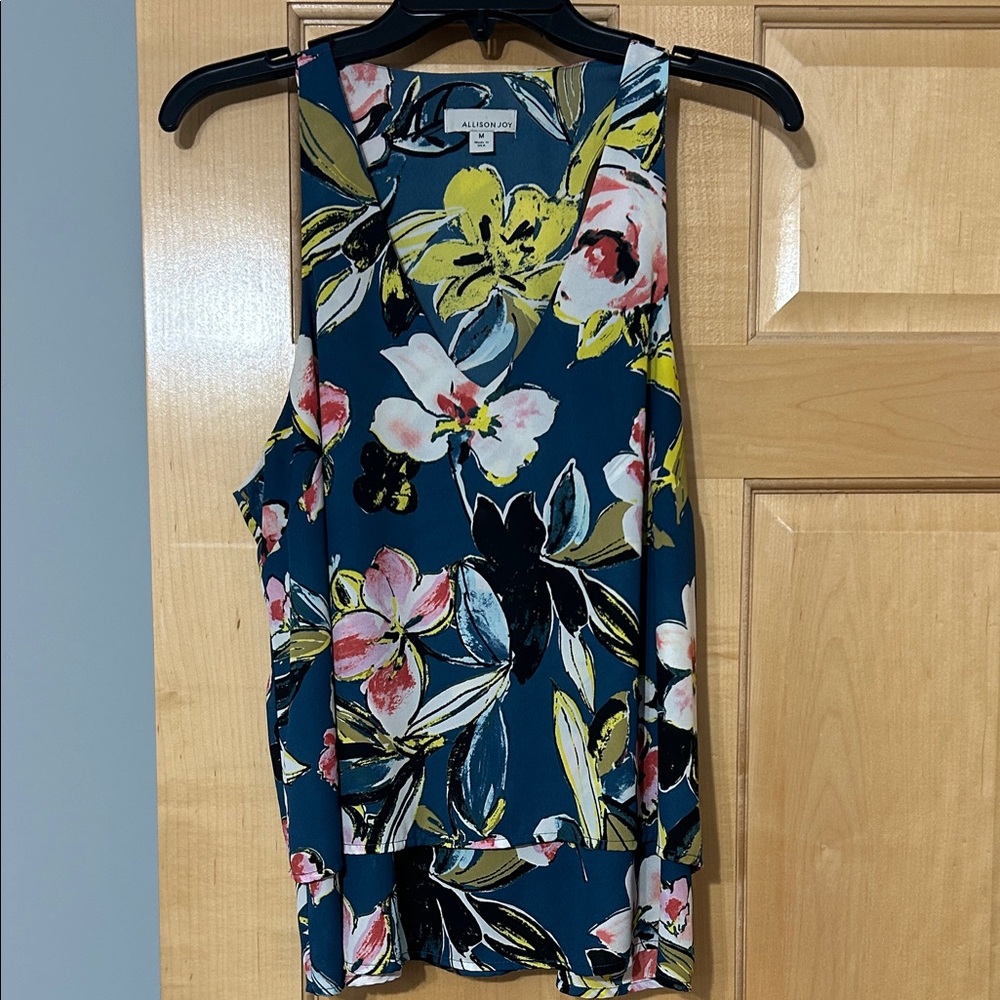 Allison Joy Floral Tank Top - Blue and Pink